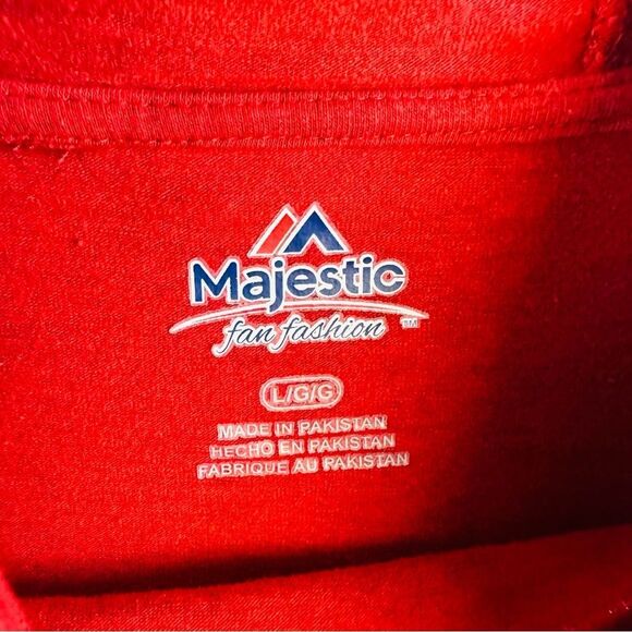 Majestic Red Chicago Bulls Hoodie Woman’s Size L - Picture 2 of 3